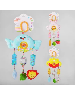 Брязкальце м'яке Bimbo пищалка, прорізувач, мелодія вітру, пластикова кліпса, елементи шелестіння (ВМ - 71216)