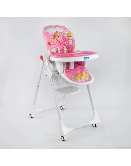 Дитячий стільчик для годування JOY Поні, рожевий колір, м'який PVC (К-73480)