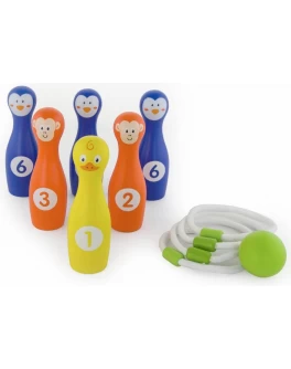 Деревянная игра Viga Toys 2-в-1 Боулинг и Кольцо (50665) - afk 50665