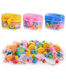 Деревянная шнуровка в чемоданчике Геометрия (MD 0686) - mpl MD 0686