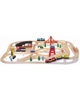 Дерев'яна іграшка Залізниця 130 деталей, Melissa&Doug