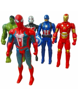 Набір Супергероїв: Людина Павук, Халк, Капітан Америка, Залізна Людина, Людина Мураха, 5 фігурок з підсвічуванням, висота 22 см