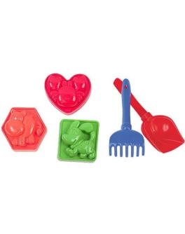 Песочный набор KinderWay: лопатка, грабли, 3 пасочки - mpl КВ 01-100