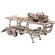 Механический 3D пазл Прицеп-автовоз с джипом (дополнение к Биг Риг), Wood Trick - WT 4820195190272