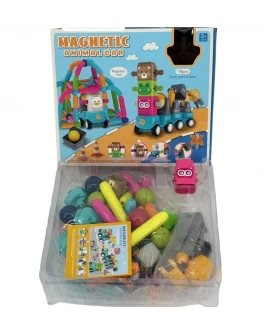 Дитяча іграшка магічний набір 78 деталей із рухомими елементами, тріскачкою Магнітні машинки