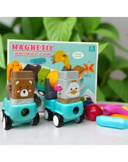 Дитяча іграшка магічний набір деталей із рухомими елементами, тріскачкою Магнітні машинки
