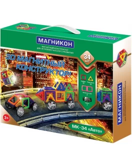 3D Магнитный конструктор Магникон на 34 детали - MD МK-34