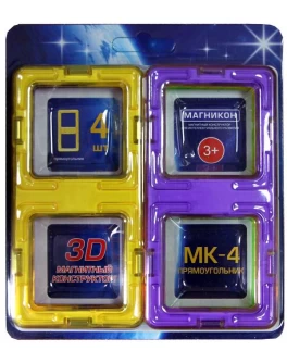 3D Магнитный конструктор Магникон Прямоугольник (МК-4-ПР) - MD МК-4-ПР