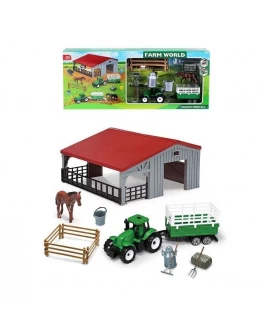 Ігровий набір Ферма, трактор, причеп, огорожа, свійська тварина, аксесуари