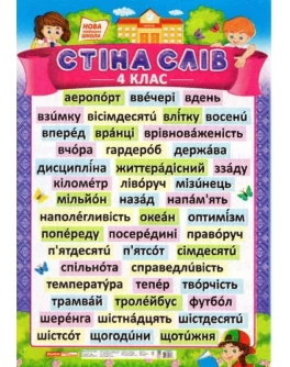 Плакат для оформлення класу НУШ Стіна слів. 4 клас