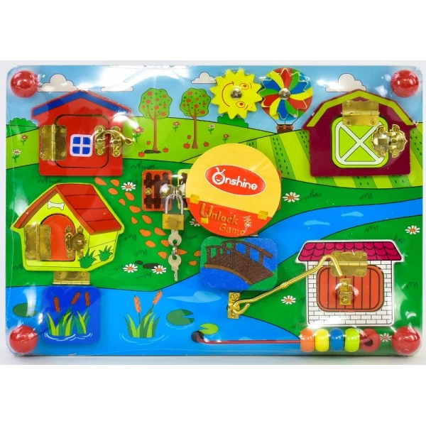 Бізіборд з дверцятами та замочками Хто де живе? (С 49404)