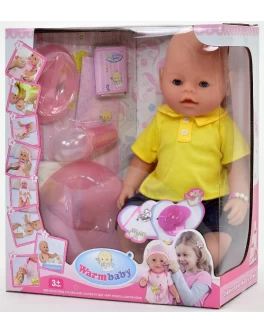Функциональный пупс Baby Born 8006-410 в желтой футболке поло - igs 54519