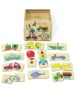 Деревянная игра Пазлы половинки Транспорт Розумний Лис
