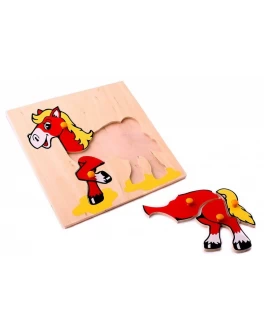 Рамка-вкладиш Монтессорі з дерева Конячка Lam Toys - lam 1006