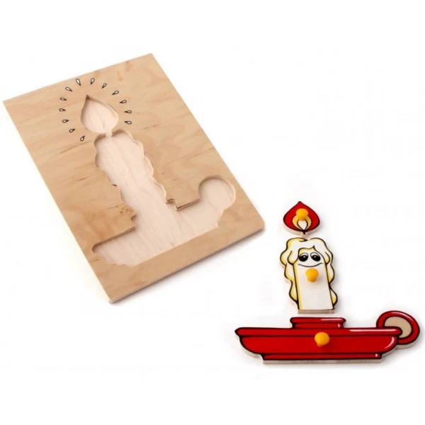 Рамка-вкладиш Монтессорі з дерева Свічка Lam Toys - lam 1001