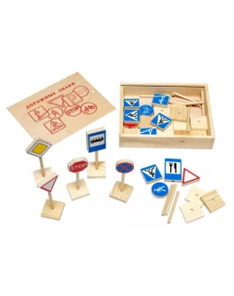Ігровий набір з дерева Дорожні знаки Lam Toys