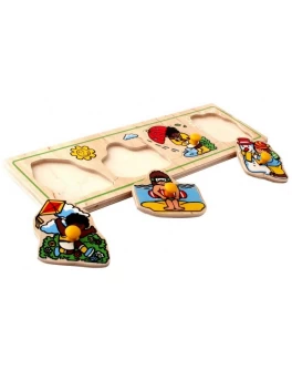 Рамка-вкладыш Монтессори из дерева Времена года Lam Toys - lam 1474