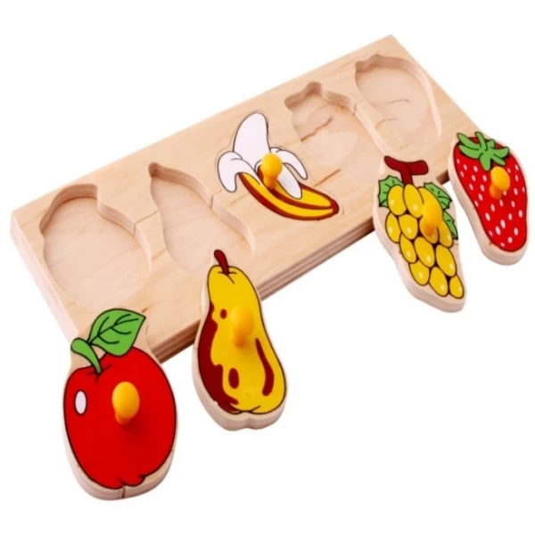 Рамка-вкладиш Монтессорі з дерева Фрукти Lam Toys - lam 1476