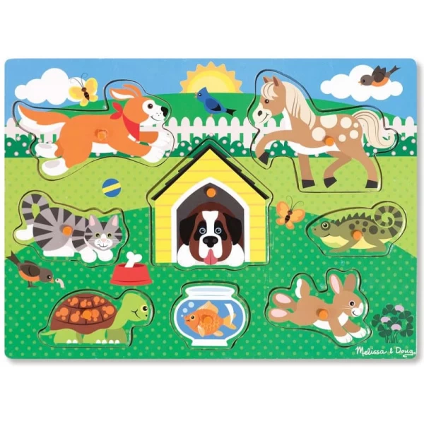 Рамка-вкладиш Монтессорі з дерева Домашні тварини Melissa & Doug - MD19053