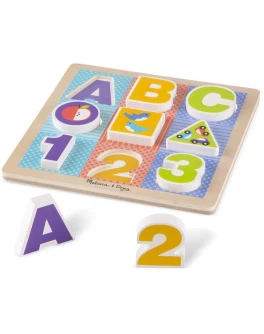 Перший дерев'яний формовий пазл Букви / Цифри Melissa & Doug - MD1899