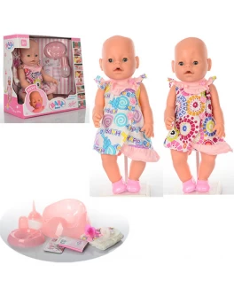 Пупс функциональный Baby Born 8009-438 в платьице с веселым принтом - mpl 8009-438