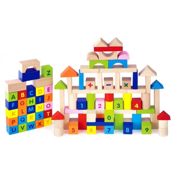 Деревянный конструктор кубики Viga Toys Алфавит и числа