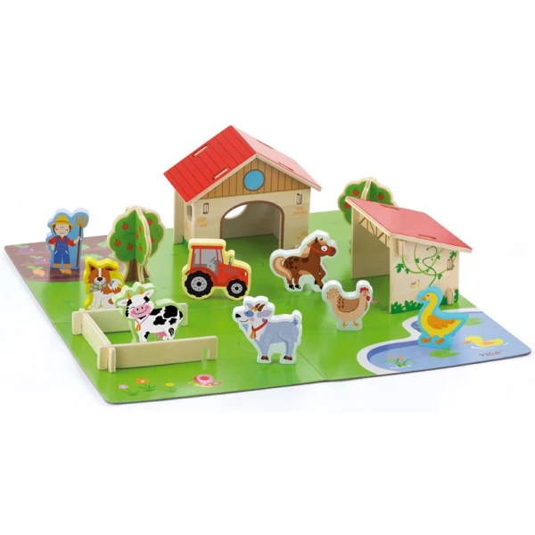 Іграшка дерев'яна Viga Toys Ферма, 30 елементів (50540) - afk 50540
