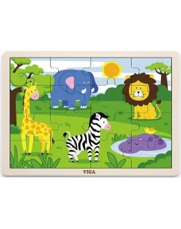 Пазл з дерева Viga Toys Сафарі (51449) - afk 51449
