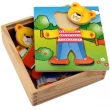 Дерев'яна рамка-вкладиш Viga Toys Гардероб ведмедя