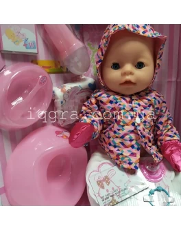 Пупс функциональный Baby Born BL 023 S в белых колготках и куртке с ярким принтом - igs BL 023 S