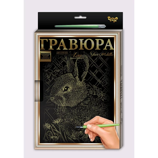 Набір для творчості Danko Toys Гравюра LUXE А4 з рамкою (L-ГрА4-02-01з) - mlt L-ГРА4-02-01з
