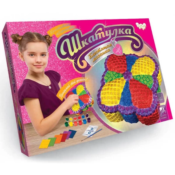 Набір для творчості Danko Toys Шкатулка Блискуча мозаїка - mlt шкатулка 1