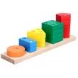 Дерев'яна іграшка пірамідка геометрична Рахунок, Komarovtoys - kom 337