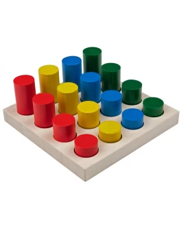 Кольорові циліндри дерев'яні, по Монтессорі, Komarovtoys - kom 312
