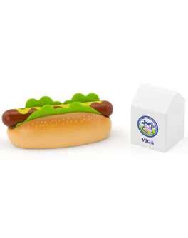 Іграшкові дерев'яні продукти Viga Toys Хот-дог і молоко (51601)