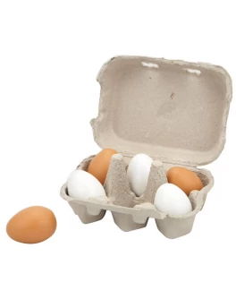 Іграшкові дерев'яні продукти Viga Toys Яйця в лотку, 6 шт. (59228)