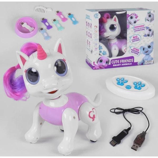 Інтерактивна іграшка STEM Єдиноріг на р/к виконує команди, сенсорне управління (8316 A)